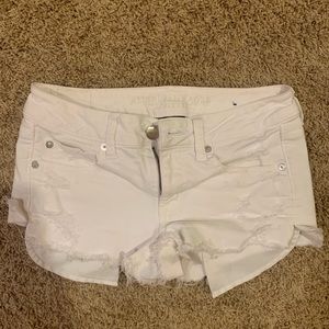 White jean shorts